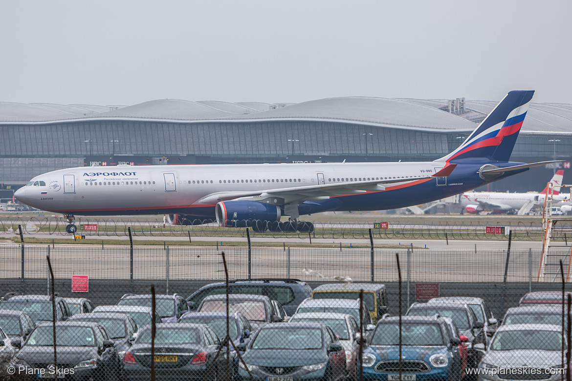 Aeroflot Airbus A330-300 VQ-BNS at London Heathrow Airport (EGLL/LHR)