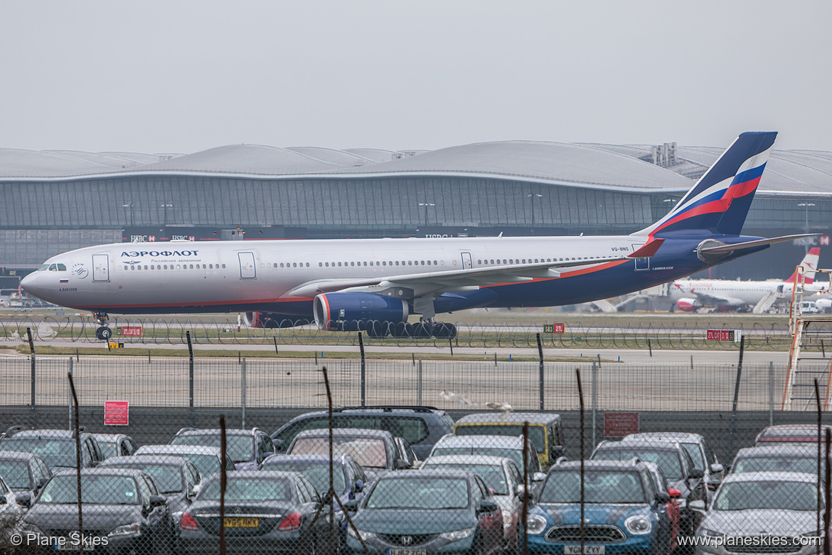 Aeroflot Airbus A330-300 VQ-BNS at London Heathrow Airport (EGLL/LHR) Aeroflot Airbus A330-300 VQ-BNS at London Heathrow Airport (EGLL/LHR)
