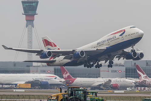 British Airways Boeing 747-400 G-CIVJ at London Heathrow Airport (EGLL/LHR) British Airways Boeing 747-400 G-CIVJ at London Heathrow Airport (EGLL/LHR)