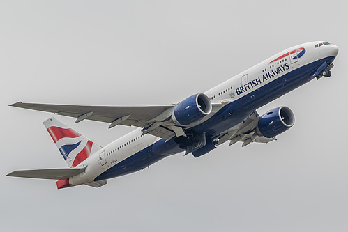 British Airways Boeing 777-200 G-ZZZB at London Heathrow Airport (EGLL/LHR) British Airways Boeing 777-200 G-ZZZB at London Heathrow Airport (EGLL/LHR)