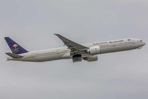 Saudia Boeing 777-300ER HZ-AK20 at London Heathrow Airport (EGLL/LHR)