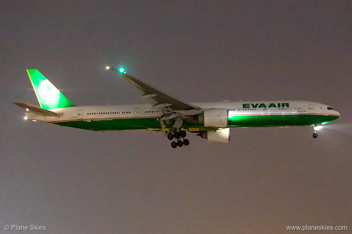 EVA Air Boeing 777-300ER B-16708 at London Heathrow Airport (EGLL/LHR)