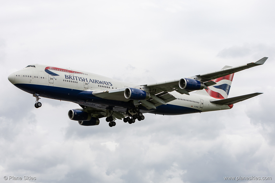 British Airways Boeing 747-400 G-BYGD at London Heathrow Airport (EGLL/LHR) British Airways Boeing 747-400 G-BYGD at London Heathrow Airport (EGLL/LHR)