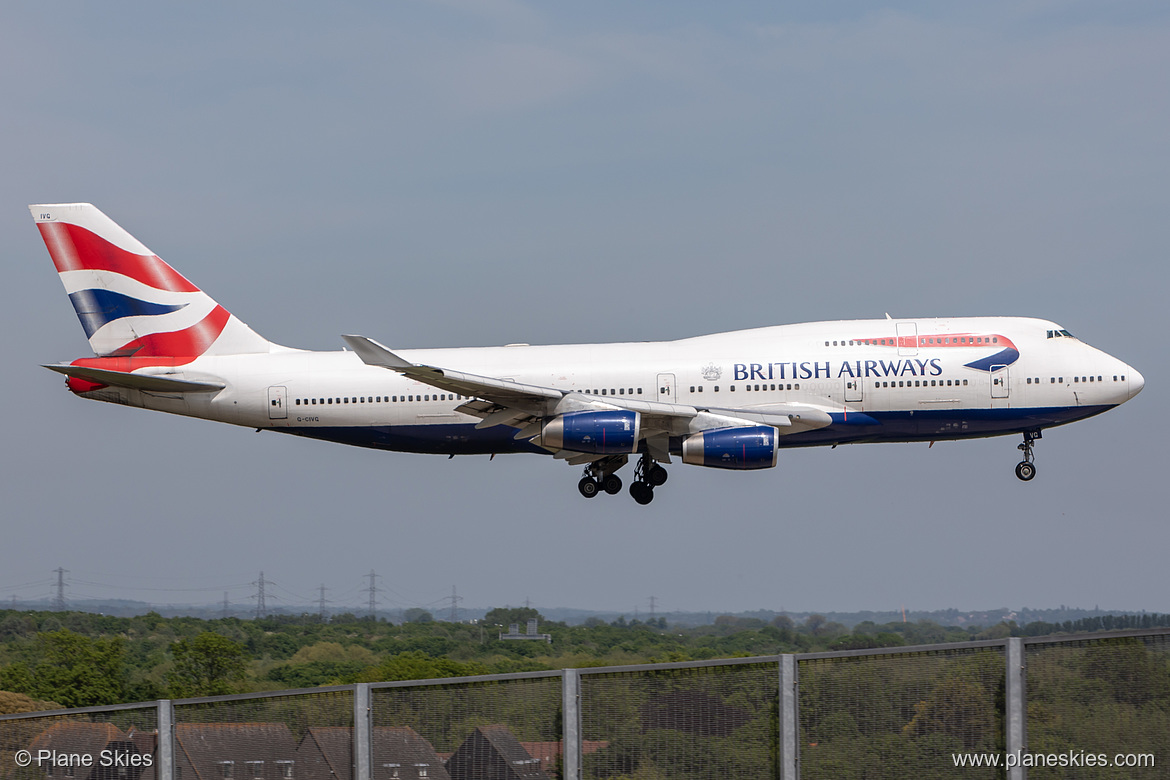 British Airways Boeing 747-400 G-CIVG at London Heathrow Airport (EGLL/LHR) British Airways Boeing 747-400 G-CIVG at London Heathrow Airport (EGLL/LHR)