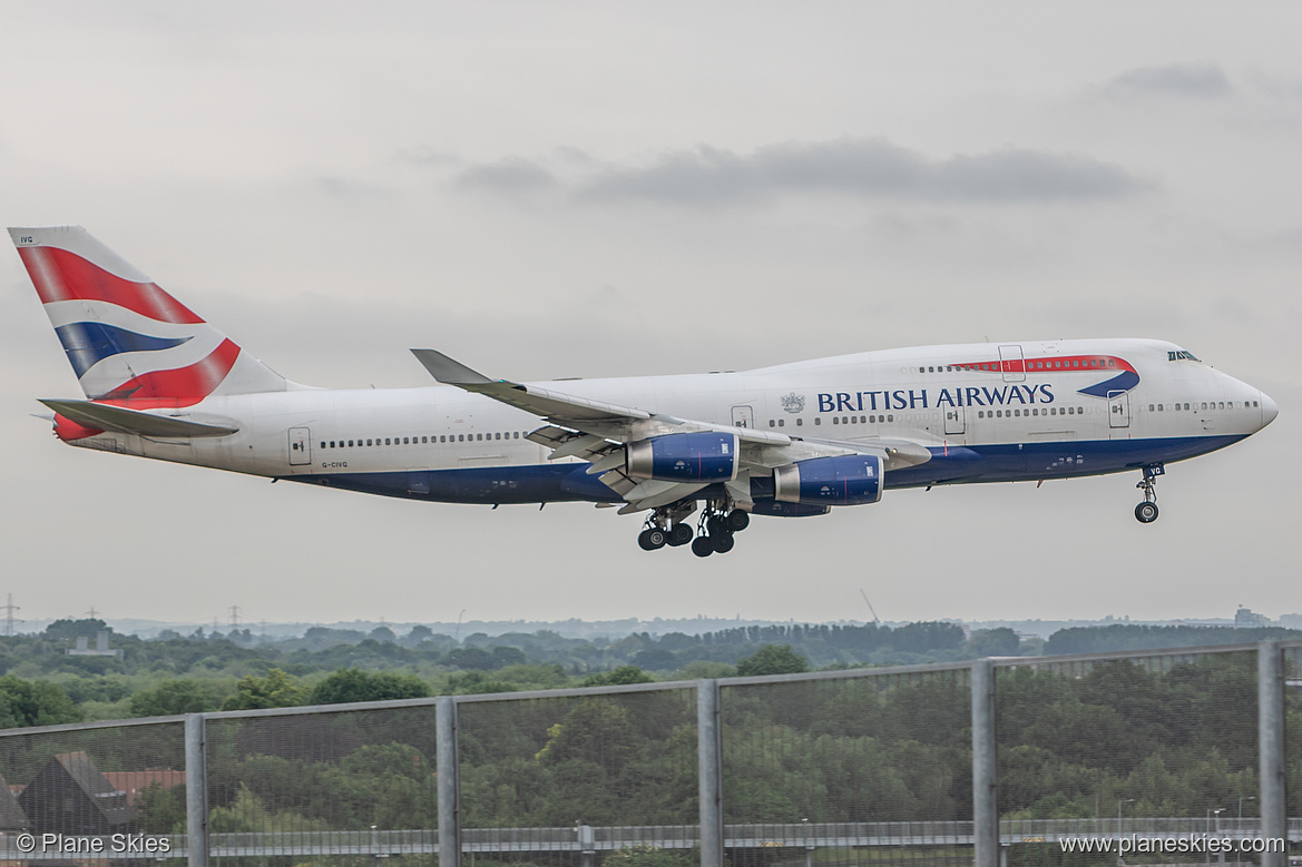 British Airways Boeing 747-400 G-CIVG at London Heathrow Airport (EGLL/LHR) British Airways Boeing 747-400 G-CIVG at London Heathrow Airport (EGLL/LHR)