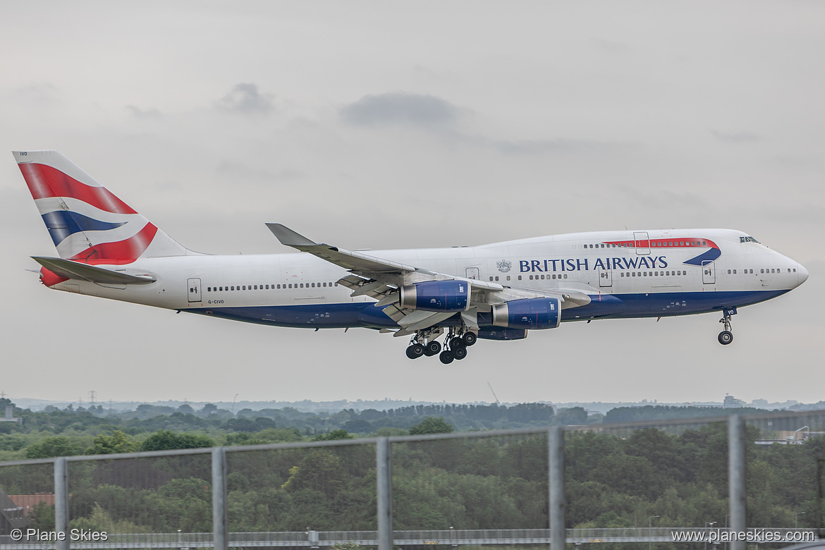 British Airways Boeing 747-400 G-CIVO at London Heathrow Airport (EGLL/LHR) British Airways Boeing 747-400 G-CIVO at London Heathrow Airport (EGLL/LHR)
