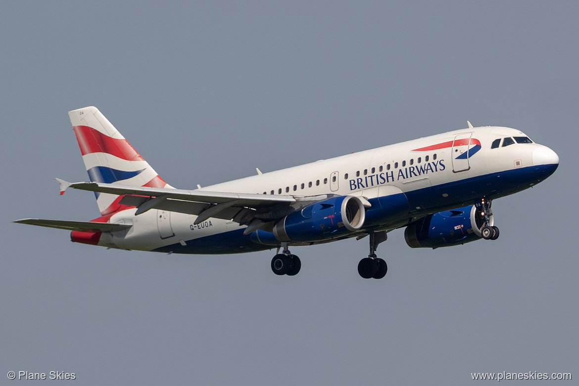 British Airways Airbus A319-100 G-EUOA at London Heathrow Airport (EGLL/LHR) British Airways Airbus A319-100 G-EUOA at London Heathrow Airport (EGLL/LHR)