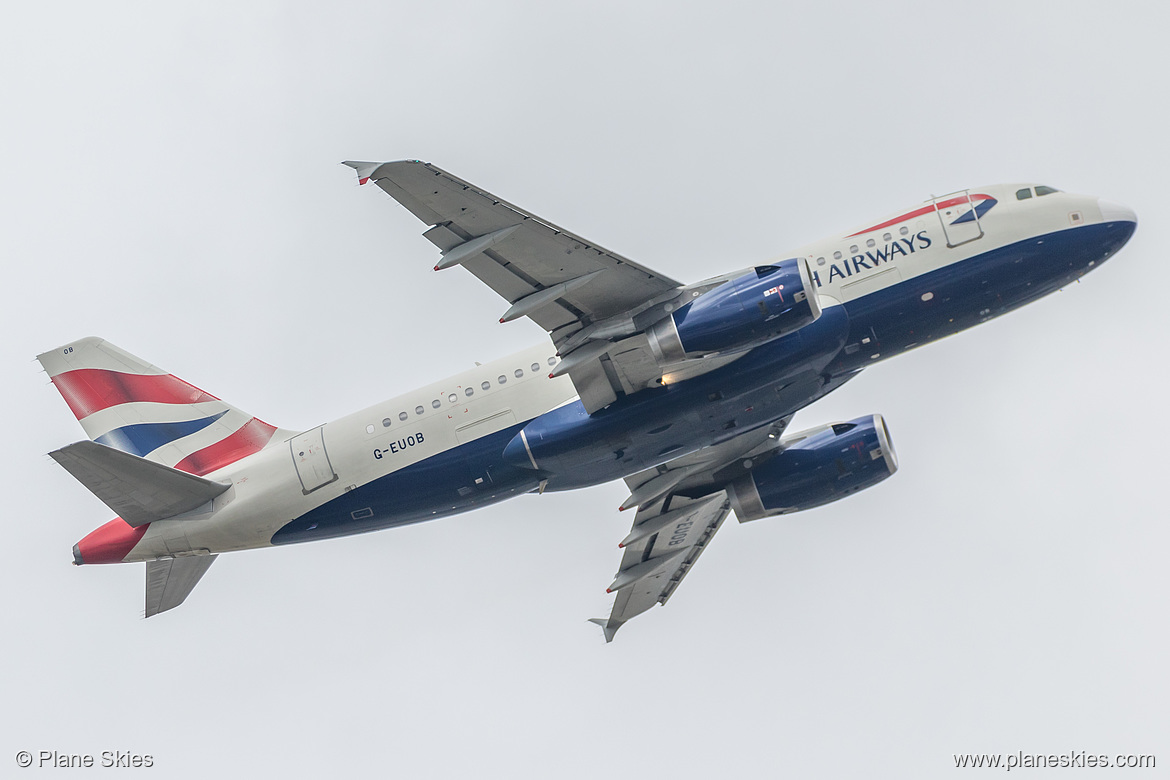British Airways Airbus A319-100 G-EUOB at London Heathrow Airport (EGLL/LHR) British Airways Airbus A319-100 G-EUOB at London Heathrow Airport (EGLL/LHR)