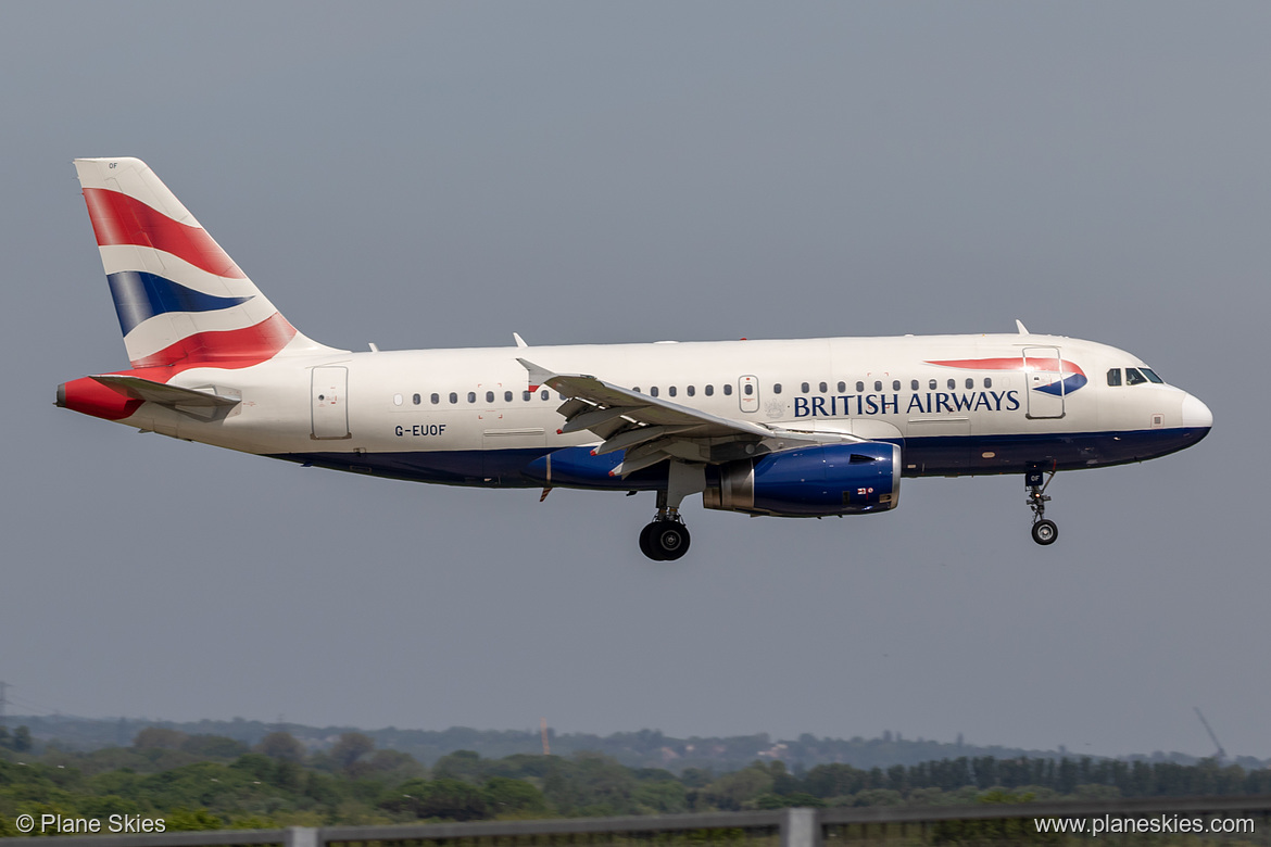 British Airways Airbus A319-100 G-EUOF at London Heathrow Airport (EGLL/LHR) British Airways Airbus A319-100 G-EUOF at London Heathrow Airport (EGLL/LHR)