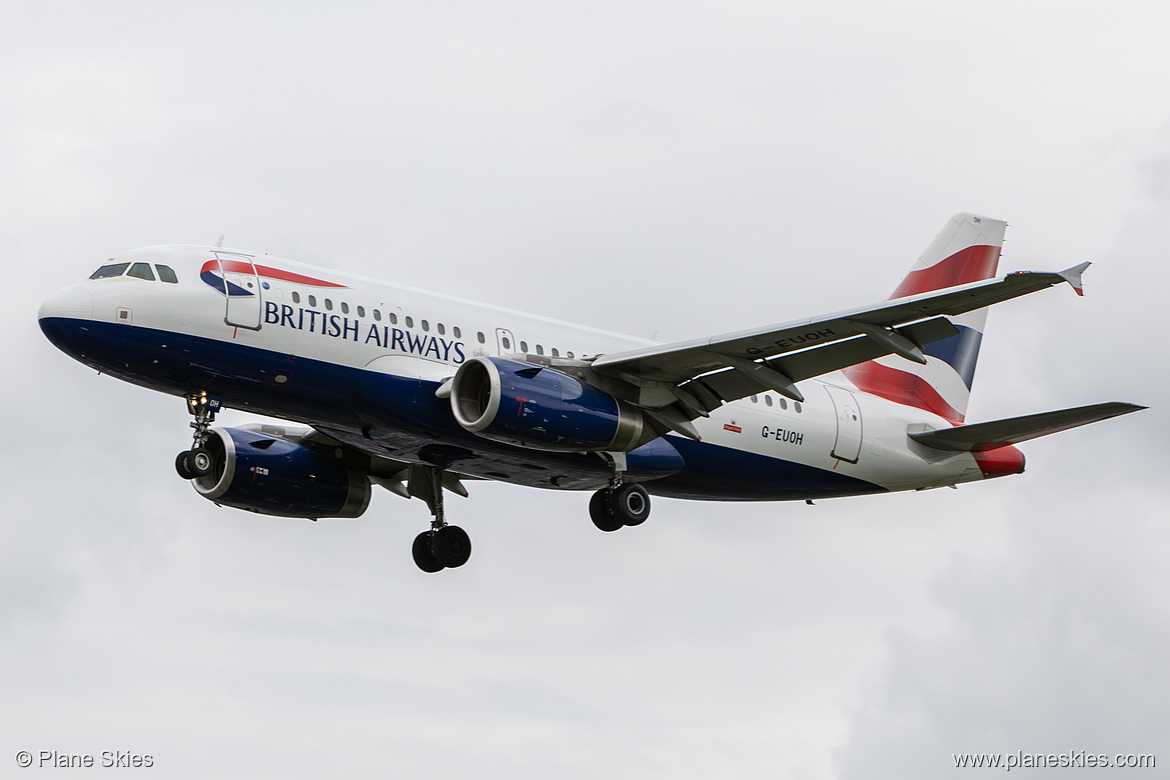 British Airways Airbus A319-100 G-EUOH at London Heathrow Airport (EGLL/LHR) British Airways Airbus A319-100 G-EUOH at London Heathrow Airport (EGLL/LHR)