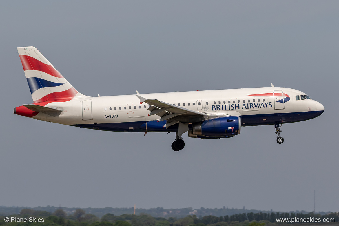 British Airways Airbus A319-100 G-EUPJ at London Heathrow Airport (EGLL/LHR) British Airways Airbus A319-100 G-EUPJ at London Heathrow Airport (EGLL/LHR)