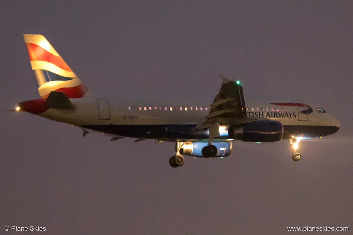British Airways Airbus A319-100 G-EUPJ at London Heathrow Airport (EGLL/LHR) British Airways Airbus A319-100 G-EUPJ at London Heathrow Airport (EGLL/LHR)