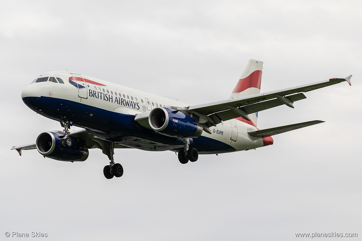 British Airways Airbus A319-100 G-EUPK at London Heathrow Airport (EGLL/LHR) British Airways Airbus A319-100 G-EUPK at London Heathrow Airport (EGLL/LHR)