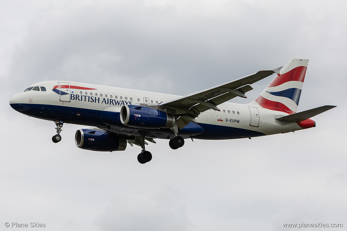 British Airways Airbus A319-100 G-EUPM at London Heathrow Airport (EGLL/LHR) British Airways Airbus A319-100 G-EUPM at London Heathrow Airport (EGLL/LHR)