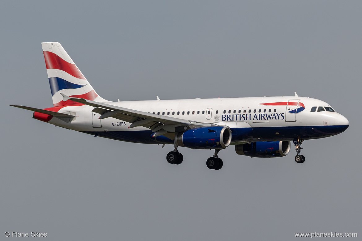 British Airways Airbus A319-100 G-EUPS at London Heathrow Airport (EGLL/LHR) British Airways Airbus A319-100 G-EUPS at London Heathrow Airport (EGLL/LHR)