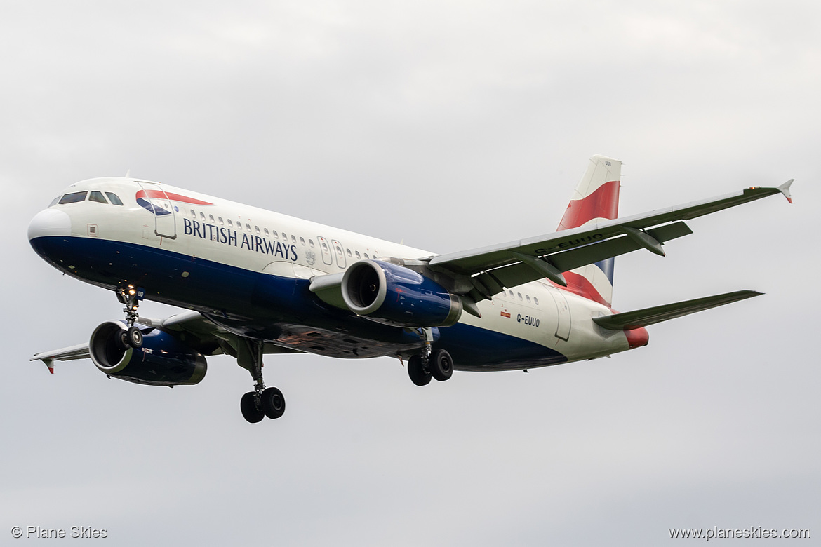 British Airways Airbus A320-200 G-EUUO at London Heathrow Airport (EGLL/LHR) British Airways Airbus A320-200 G-EUUO at London Heathrow Airport (EGLL/LHR)