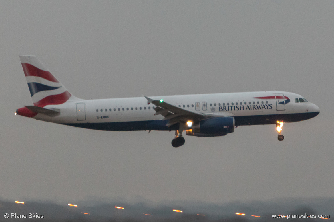 British Airways Airbus A320-200 G-EUUU at London Heathrow Airport (EGLL/LHR) British Airways Airbus A320-200 G-EUUU at London Heathrow Airport (EGLL/LHR)