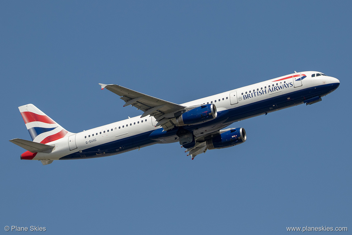 British Airways Airbus A321-200 G-EUXC at London Heathrow Airport (EGLL/LHR) British Airways Airbus A321-200 G-EUXC at London Heathrow Airport (EGLL/LHR)