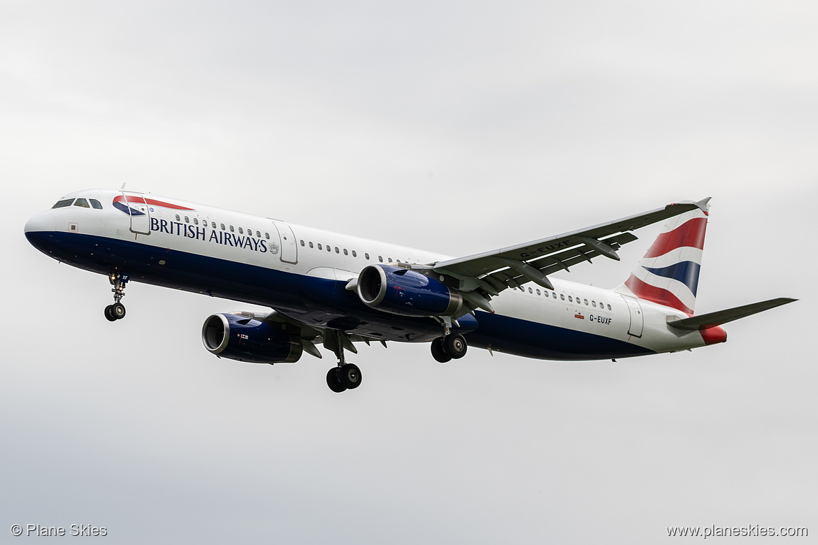 British Airways Airbus A321-200 G-EUXF at London Heathrow Airport (EGLL/LHR) British Airways Airbus A321-200 G-EUXF at London Heathrow Airport (EGLL/LHR)
