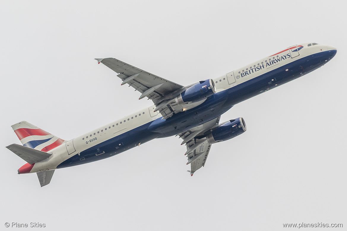 British Airways Airbus A321-200 G-EUXG at London Heathrow Airport (EGLL/LHR) British Airways Airbus A321-200 G-EUXG at London Heathrow Airport (EGLL/LHR)
