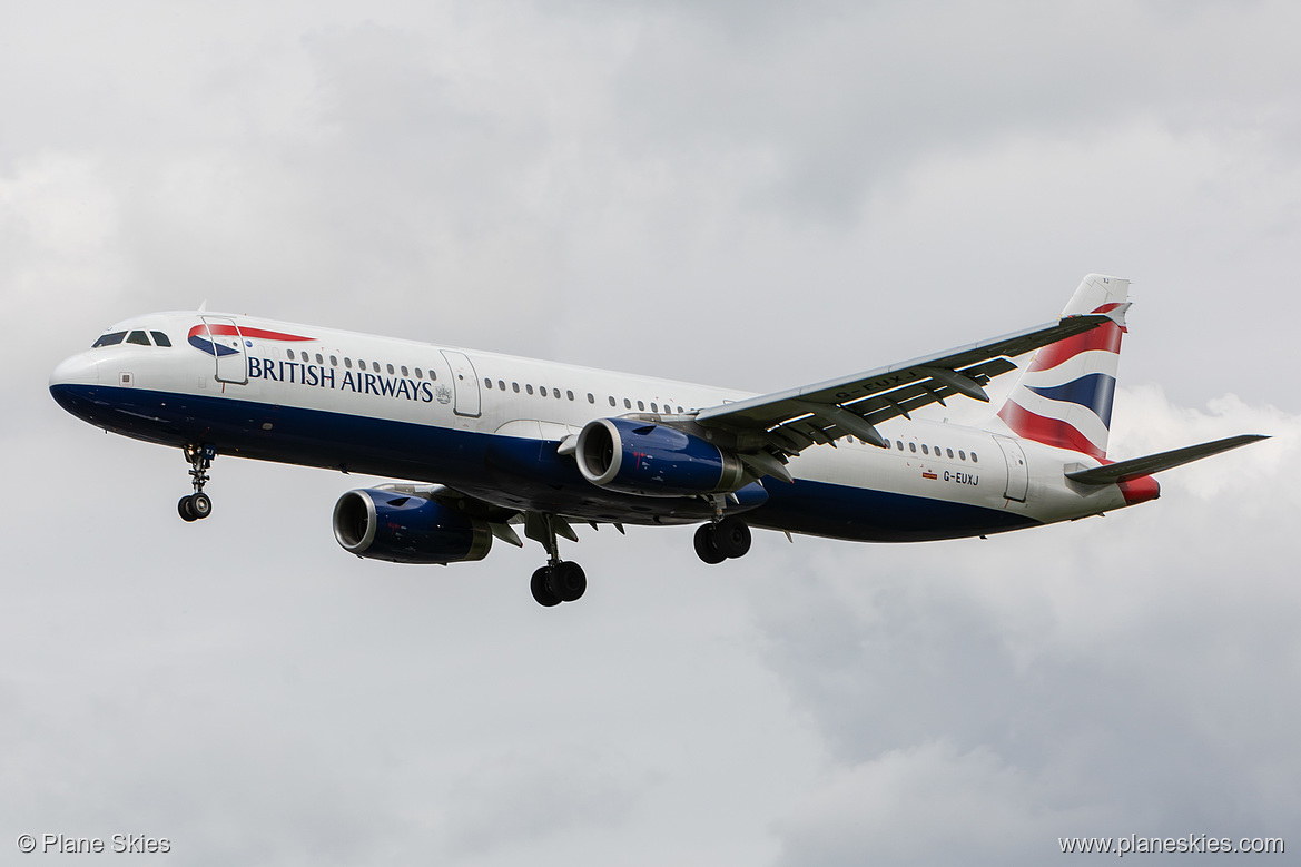 British Airways Airbus A321-200 G-EUXJ at London Heathrow Airport (EGLL/LHR) British Airways Airbus A321-200 G-EUXJ at London Heathrow Airport (EGLL/LHR)