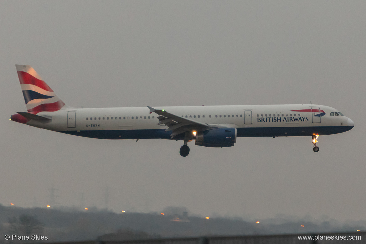 British Airways Airbus A321-200 G-EUXM at London Heathrow Airport (EGLL/LHR) British Airways Airbus A321-200 G-EUXM at London Heathrow Airport (EGLL/LHR)