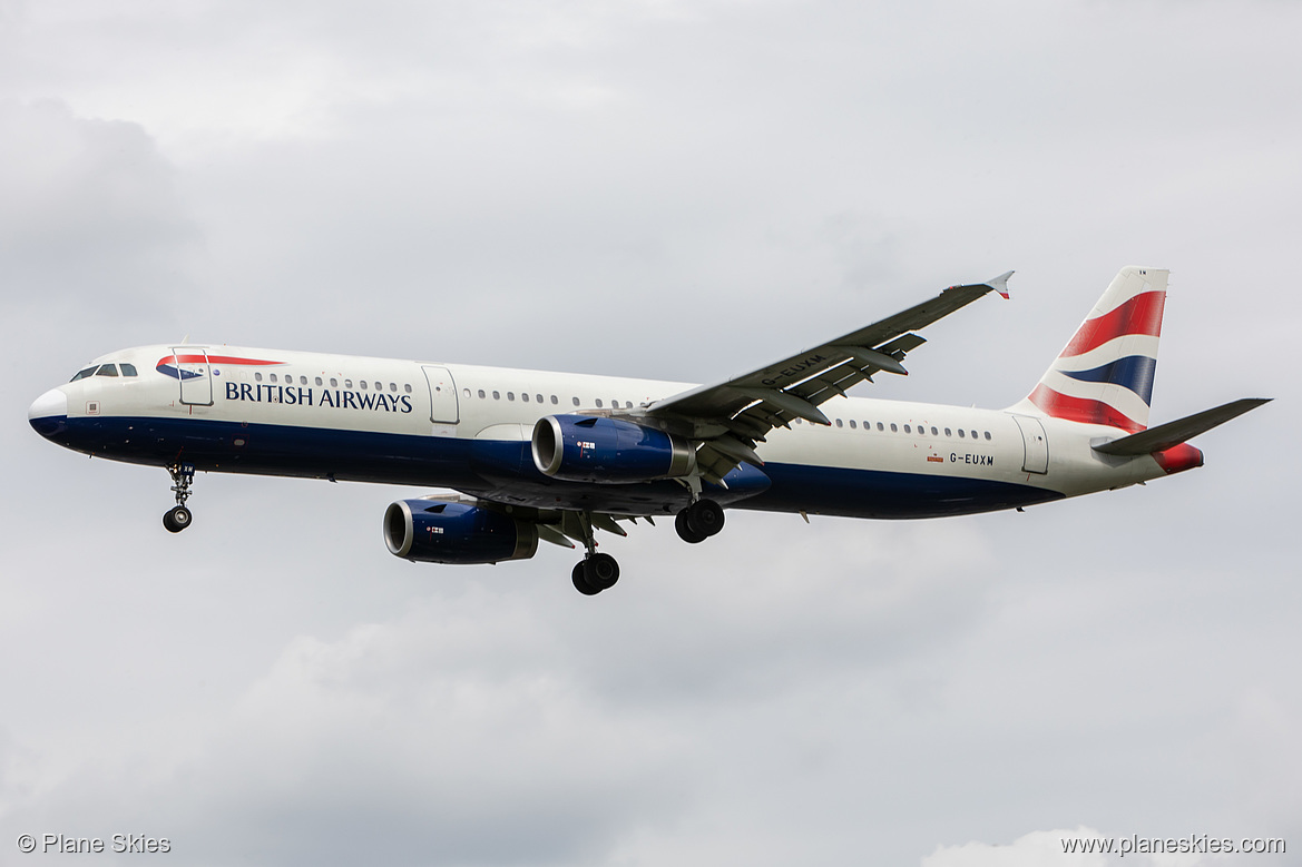 British Airways Airbus A321-200 G-EUXM at London Heathrow Airport (EGLL/LHR) British Airways Airbus A321-200 G-EUXM at London Heathrow Airport (EGLL/LHR)