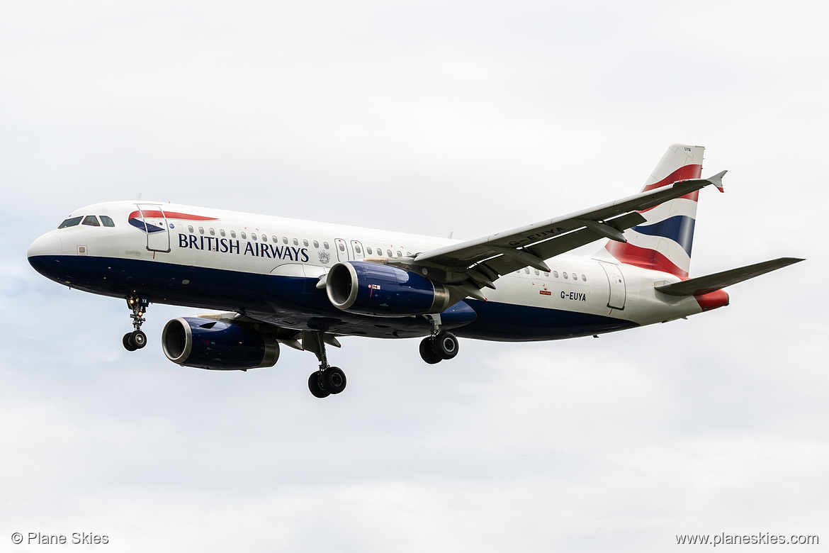 British Airways Airbus A320-200 G-EUYA at London Heathrow Airport (EGLL/LHR) British Airways Airbus A320-200 G-EUYA at London Heathrow Airport (EGLL/LHR)