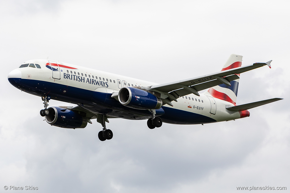 British Airways Airbus A320-200 G-EUYF at London Heathrow Airport (EGLL/LHR) British Airways Airbus A320-200 G-EUYF at London Heathrow Airport (EGLL/LHR)