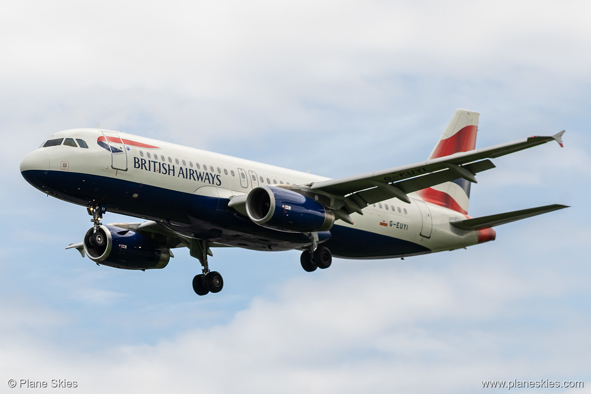 British Airways Airbus A320-200 G-EUYI at London Heathrow Airport (EGLL/LHR) British Airways Airbus A320-200 G-EUYI at London Heathrow Airport (EGLL/LHR)