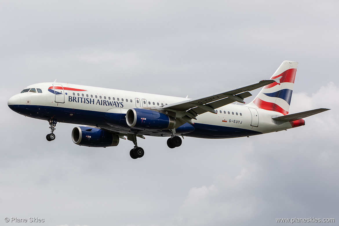British Airways Airbus A320-200 G-EUYJ at London Heathrow Airport (EGLL/LHR) British Airways Airbus A320-200 G-EUYJ at London Heathrow Airport (EGLL/LHR)