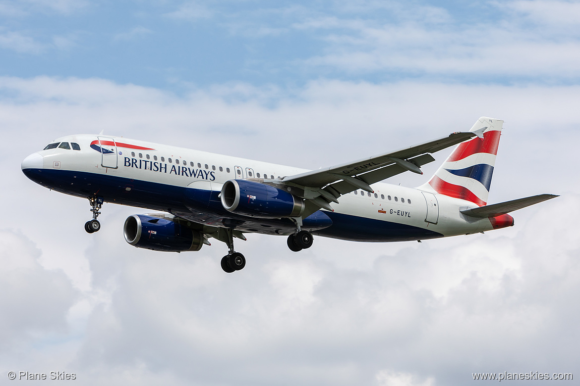British Airways Airbus A320-200 G-EUYL at London Heathrow Airport (EGLL/LHR) British Airways Airbus A320-200 G-EUYL at London Heathrow Airport (EGLL/LHR)
