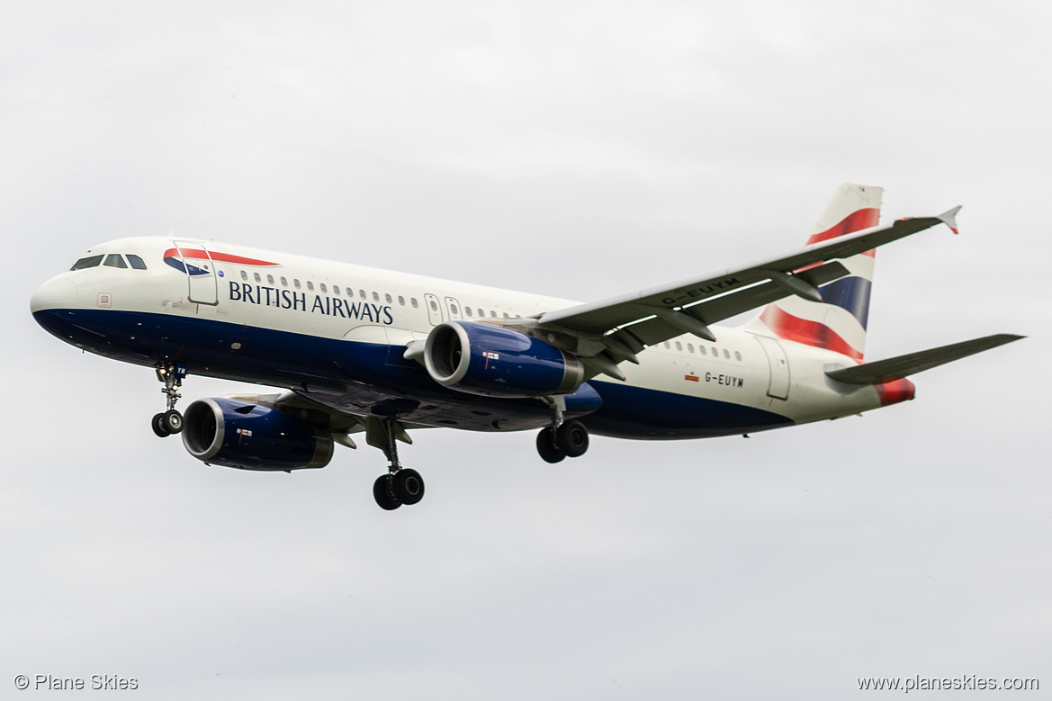 British Airways Airbus A320-200 G-EUYM at London Heathrow Airport (EGLL/LHR) British Airways Airbus A320-200 G-EUYM at London Heathrow Airport (EGLL/LHR)
