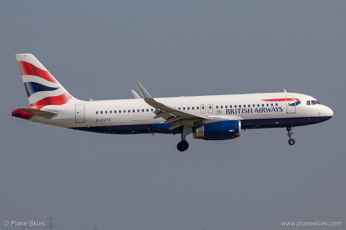British Airways Airbus A320-200 G-EUYO at London Heathrow Airport (EGLL/LHR) British Airways Airbus A320-200 G-EUYO at London Heathrow Airport (EGLL/LHR)