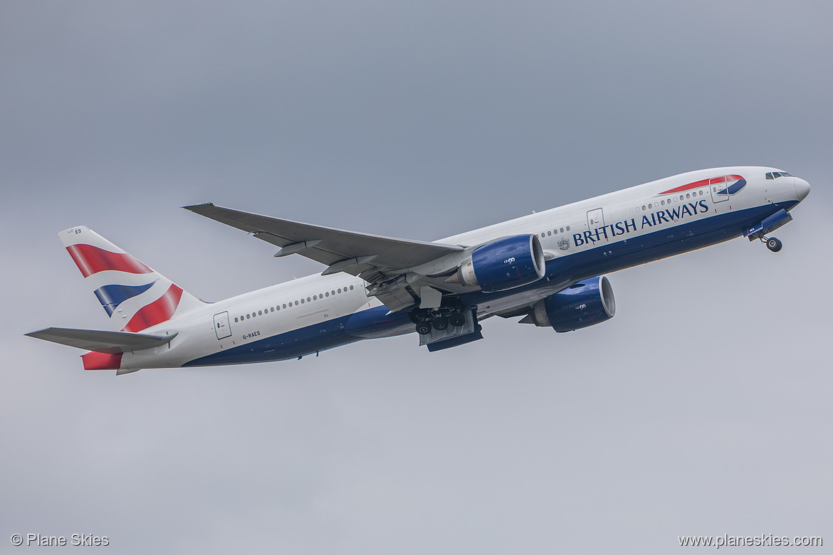 British Airways Boeing 777-200ER G-RAES at London Heathrow Airport (EGLL/LHR) British Airways Boeing 777-200ER G-RAES at London Heathrow Airport (EGLL/LHR)