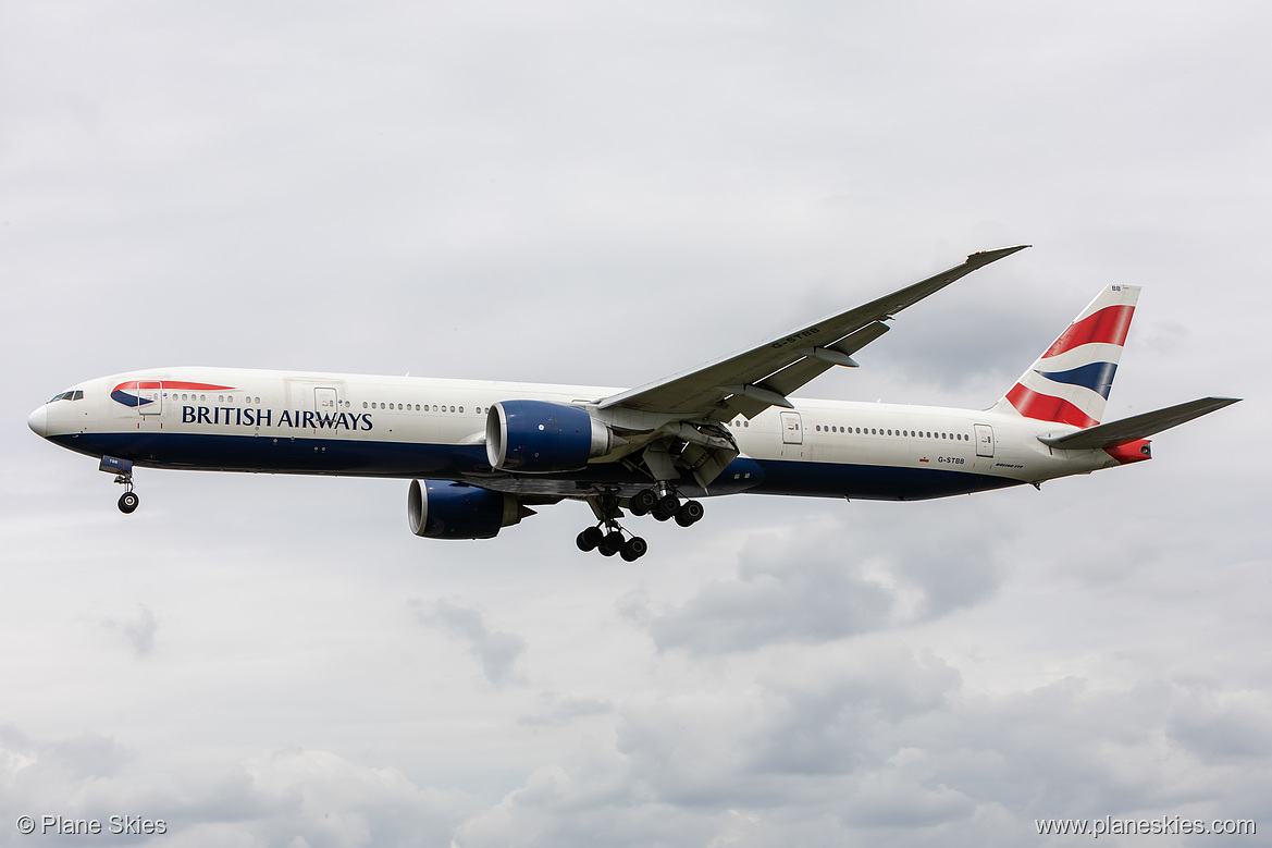 British Airways Boeing 777-300ER G-STBB at London Heathrow Airport (EGLL/LHR) British Airways Boeing 777-300ER G-STBB at London Heathrow Airport (EGLL/LHR)