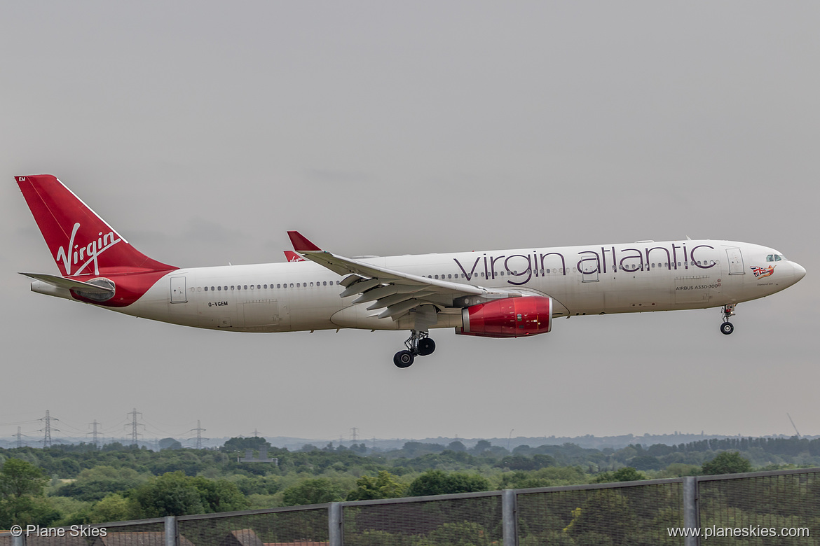 Virgin Atlantic Airbus A330-300 G-VGEM at London Heathrow Airport (EGLL/LHR) Virgin Atlantic Airbus A330-300 G-VGEM at London Heathrow Airport (EGLL/LHR)