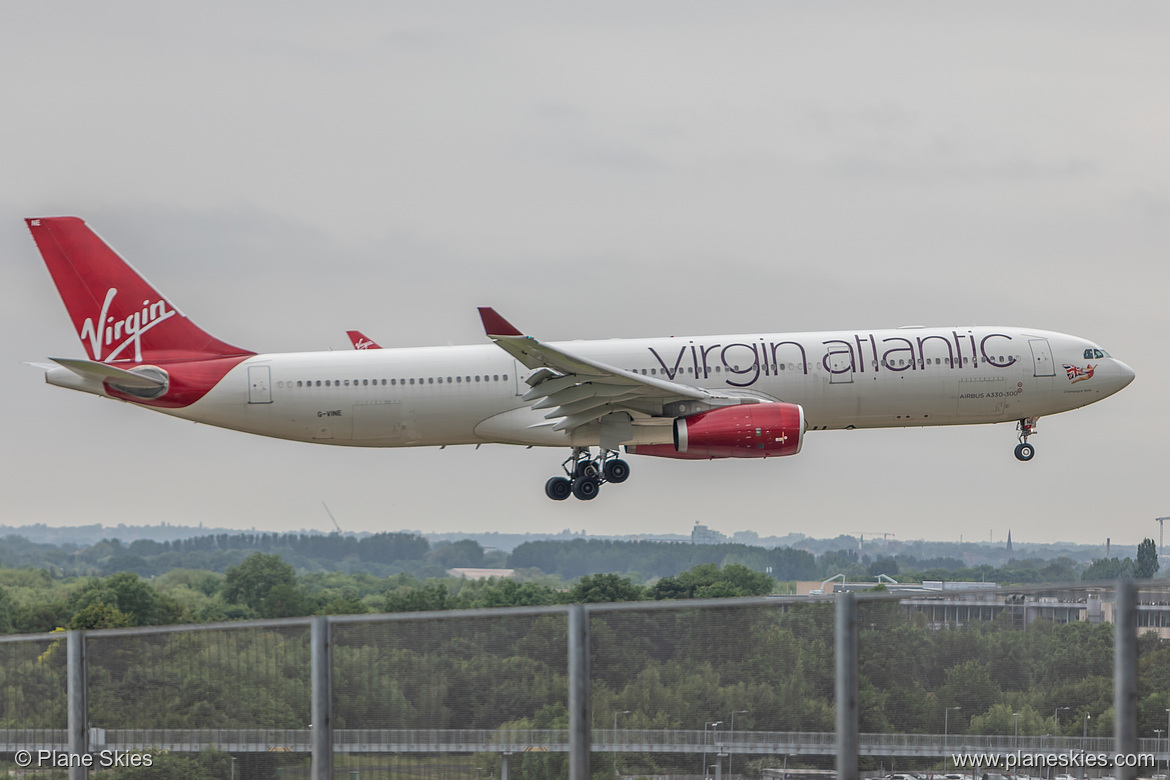 Virgin Atlantic Airbus A330-300 G-VINE at London Heathrow Airport (EGLL/LHR) Virgin Atlantic Airbus A330-300 G-VINE at London Heathrow Airport (EGLL/LHR)