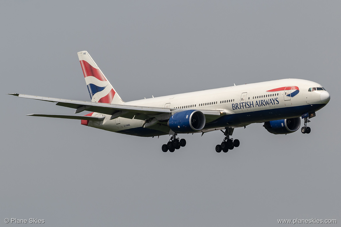 British Airways Boeing 777-200ER G-YMMB at London Heathrow Airport (EGLL/LHR) British Airways Boeing 777-200ER G-YMMB at London Heathrow Airport (EGLL/LHR)