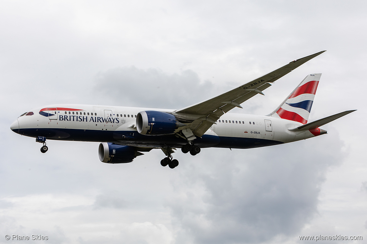 British Airways Boeing 787-8 G-ZBJA at London Heathrow Airport (EGLL/LHR) British Airways Boeing 787-8 G-ZBJA at London Heathrow Airport (EGLL/LHR)