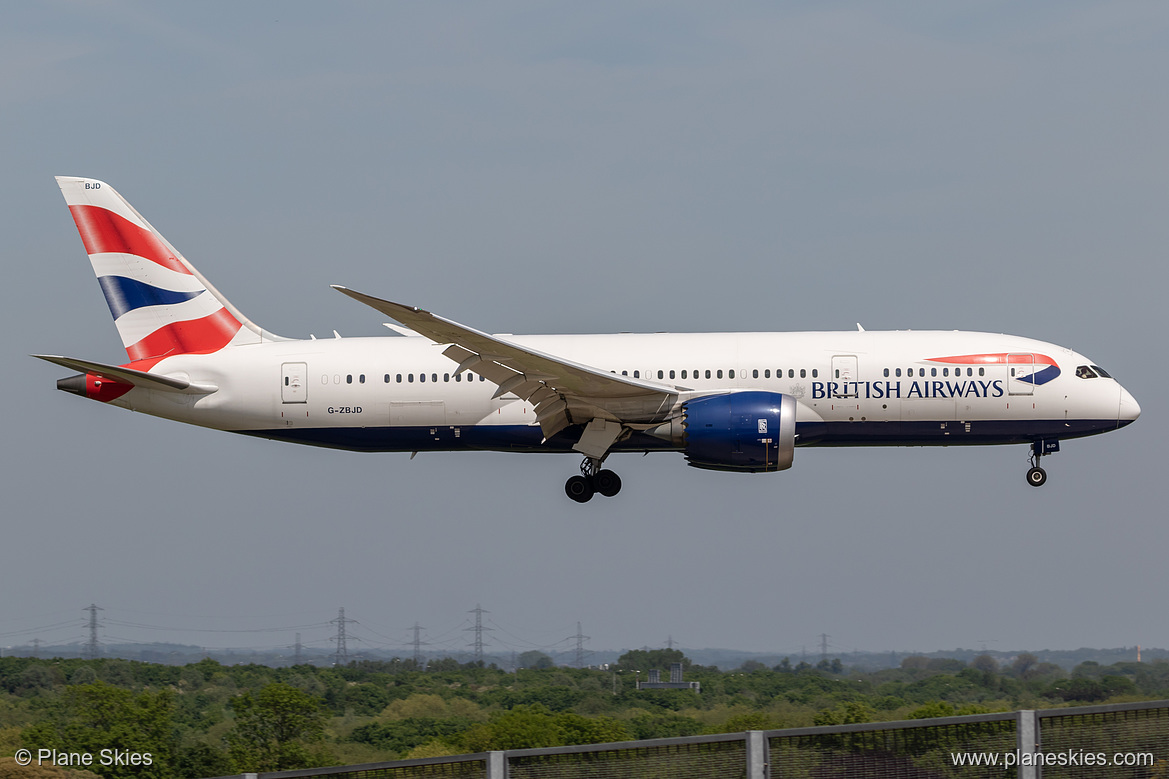 British Airways Boeing 787-8 G-ZBJD at London Heathrow Airport (EGLL/LHR) British Airways Boeing 787-8 G-ZBJD at London Heathrow Airport (EGLL/LHR)