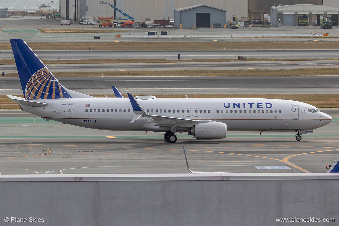 United Airlines Boeing 737-800 N77542 at San Francisco International Airport (KSFO/SFO) United Airlines Boeing 737-800 N77542 at San Francisco International Airport (KSFO/SFO)