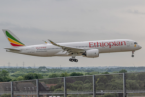 Ethiopian Airlines Airbus A350-900 ET-AUB at London Heathrow Airport (EGLL/LHR) Ethiopian Airlines Airbus A350-900 ET-AUB at London Heathrow Airport (EGLL/LHR)
