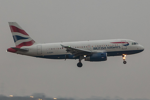 British Airways Airbus A319-100 G-EUPV at London Heathrow Airport (EGLL/LHR) British Airways Airbus A319-100 G-EUPV at London Heathrow Airport (EGLL/LHR)