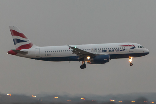 British Airways Airbus A320-200 G-EUUU at London Heathrow Airport (EGLL/LHR) British Airways Airbus A320-200 G-EUUU at London Heathrow Airport (EGLL/LHR)