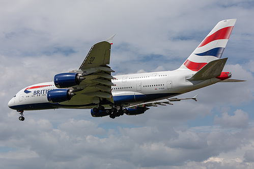 British Airways Airbus A380-800 G-XLED at London Heathrow Airport (EGLL/LHR) British Airways Airbus A380-800 G-XLED at London Heathrow Airport (EGLL/LHR)
