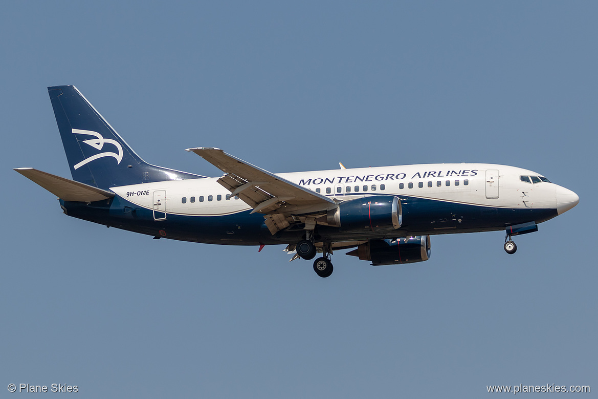 Montenegro Airlines Boeing 737-500 9H-OME at Frankfurt am Main International Airport (EDDF/FRA) Montenegro Airlines Boeing 737-500 9H-OME at Frankfurt am Main International Airport (EDDF/FRA)