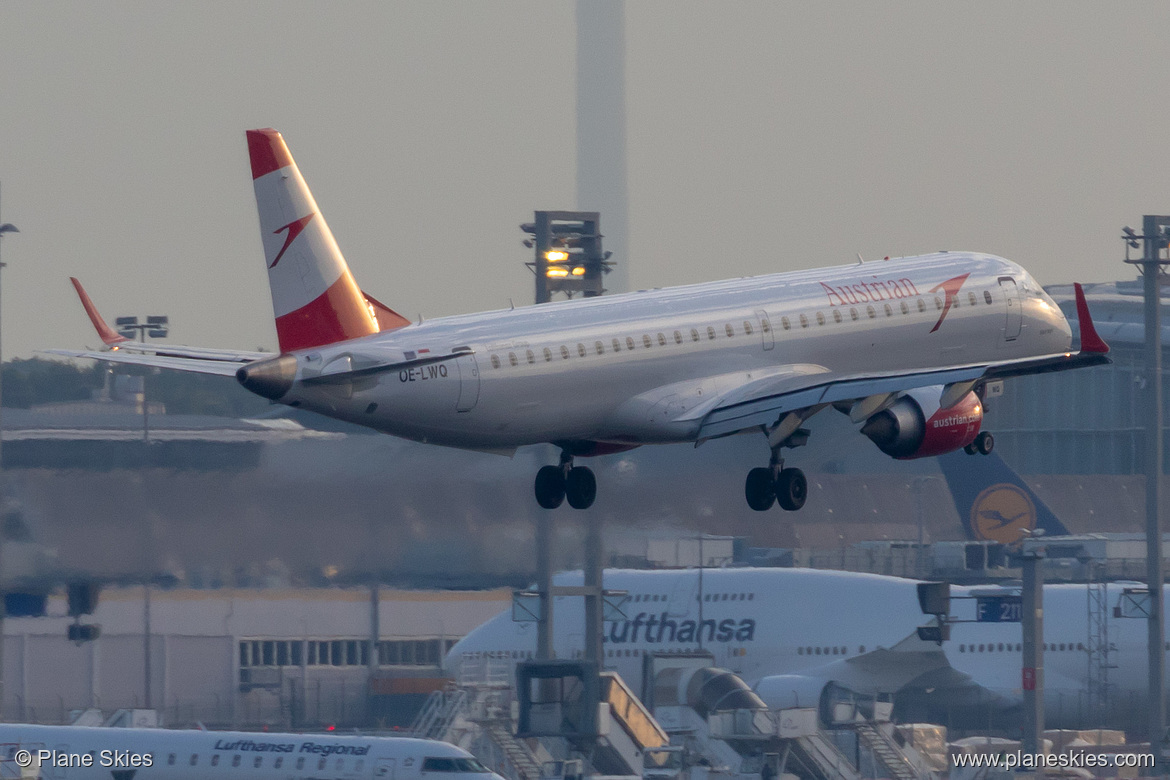 Austrian Airlines Embraer ERJ-195 OE-LWQ at Frankfurt am Main International Airport (EDDF/FRA) Austrian Airlines Embraer ERJ-195 OE-LWQ at Frankfurt am Main International Airport (EDDF/FRA)