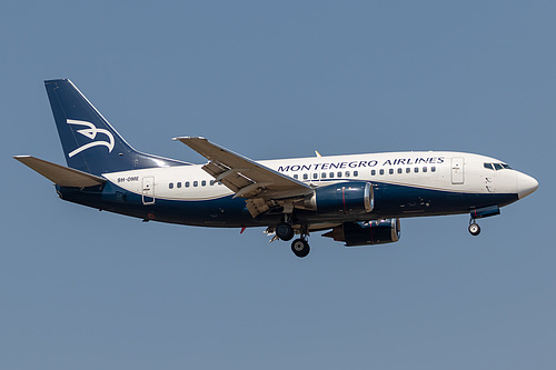 Montenegro Airlines Boeing 737-500 9H-OME at Frankfurt am Main International Airport (EDDF/FRA) Montenegro Airlines Boeing 737-500 9H-OME at Frankfurt am Main International Airport (EDDF/FRA)