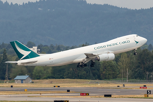 Cathay Pacific Boeing 747-8F B-LJB at Portland International Airport (KPDX/PDX)